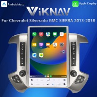 Viknav 14.4inch Car Radio For Chevrolet Silverado / GMC SIERRA 2013-2018 Touch Screen Android Head Unit GPS Navigation Player Autoradio(silvery 128GB)