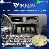 Viknav Linux System Interface Box For Volkswagen Golf /Magotan /Tiguan Wireless Apple CarPlay Android Auto Stereo Only Support Original Car Screen