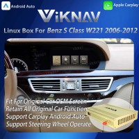 Viknav Linux System Interface Box For Benz S Class W221 2006-2012 Wireless Apple CarPlay Android Auto Stereo Only Support Original Car Screen