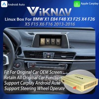 Viknav Linux System Interface Box For BMW X1 E84 F48 X3 F25 X4 F26 X5 F15 X6 F16 2013-2016 NBT Wireless Apple CarPlay Android Auto Stereo Only Support Original Car Screen