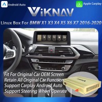 Viknav Linux System Interface Box For BMW X1 X3 X4 X5 X6 2016-2020 EVO Wireless Apple CarPlay Android Auto Stereo Only Support Original Car Screen