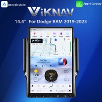 Viknav 14.4 Inch Touch Screen Car Radio For Dodge Ram 2019-2023 Upgrade Android Head Unit Wirless Carplay GPS Navigation Player Autoradio Replacement