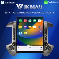 Viknav 15.6 Inch Larger Screen Car Radio For Chevrolet Silverado / GMC SIERRA 2014-2018 Android Head Unit Wirless Carplay GPS Navigation Player Autoradio (Silvery 128GB)