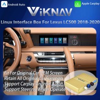 Viknav Linux Interface Box for Lexus LC500 2018-2020 Wireless CarPlay Decoder Android Auto GPS Navigatipn Original Car Radio Screen