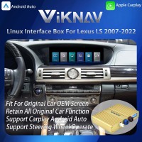 Viknav Linux Interface Box for Lexus LS 2007 -2022 Wireless CarPlay Decoder Android Auto GPS Navigatipn Original Car Radio Screen