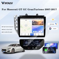 Android System 10 Inch Car Radio For Maserati GranTurismo GT GC 2007-2017 Auto Stereo Wireless Carplay GPS Navigation Multimedia Player LHD Touch Screen 128GB With AC panel (Silvery+AC)