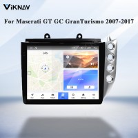 Android System 10 Inch Car Radio For Maserati GT GC GranTurismo 2007-2017 Auto Stereo Wireless Carplay GPS Navigation Multimedia Player RHD Touch Screen 128GB(Silvery)