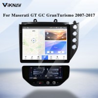 Android System 10 Inch Car Radio For Maserati GT GC GranTurismo 2007-2017 Auto Stereo Wireless Carplay GPS Navigation Multimedia Player RHD Touch Screen 128GB With Air Conditioning Panel(Black+AC)