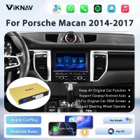Viknav Linux System Wireless Carplay Android Auto Decorder Box for Porsche Macan PCM 3.1 2014-2016 PCM 4.0 2017 Decoding Box Upgrade Interface Autolink Airplay