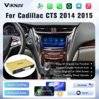 Viknav Linux System Wireless Carplay Android Auto Decorder Box for Cadillac CTS 2014-2015 Upgrade Interface Retain OEM Screen & Functions