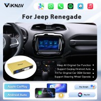 Viknav Linux System Decoder Box for Jeep Renegade Wireless CarPlay Android Auto Upgrade Interface Retain OEM CUE Screen & Functions