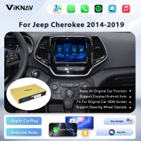 Viknav Linux System Wireless Carplay Android Auto Decoder Box For Jeep Cherokee 2014-2019 Navigation Original Car Radio Screen