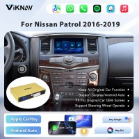Viknav Linux System Decoder Box for Nissan Patrol Wireless CarPlay Android Auto Upgrade Interface Retain OEM CUE Screen & Functions