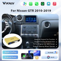 Viknav Linux System Decoder Box for Nissan GTR Wireless CarPlay Android Auto Upgrade Interface Retain OEM CUE Screen & Functions