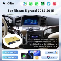 Viknav Linux System Decoder Box for Nissan Elgrand Wireless CarPlay Android Auto Upgrade Interface Retain OEM CUE Screen & Functions