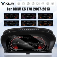 Viknav Digital Instrument Cluster 12.3 inch For BMW X5 E70 2007-2013 Linux system Vertical Screen Car Speed Meter Car Dashboard Digital Panel Head Unit