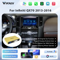 Viknav Linux System Wireless Carplay Android Auto Decorder Box For Infiniti QX70 2013-2016 GPS Navigatipn Original Car Radio Screen