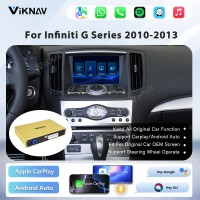 Viknav Linux System Wireless Carplay Android Auto Decorder Box For Infiniti G Series 2010-2013 GPS Navigatipn Original Car Radio Screen