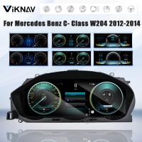Viknav 12.3 Inch Digital Cluster Car Speedometer For Mercedes Benz C- Class W204 2012 2013 2014 Linux System Car Instrument Cluster Screen Instrument Replacement (NTG4.5)