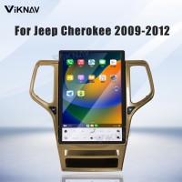 ViKNAV 14.4 Inch Android Car Radio For Jeep Cherokee 2009-2012 CarPlay Touch Screen GPS Navigation Stereo Head Unit With Champagne Gold