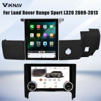 Viknav Android Radio AC Panel For Land Rover Range Sport L320 2009-2013 Wireless Carplay Android Auto Radio Touch Screen GPS Navigation Multimedia Player Air Conditioning Control(Black-RHD)