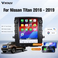 Viknav 12.1" Touch Screen Car Radio For Nissan Titan ( 2016 2017 2018 2019 ) Multimedia Player Android Auto GPS Navigation Wireless Carplay (128GB)