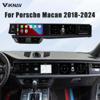Android System 12.3 Inch+12.3 Inch Car Radio For Porsche Macan 2018-2024 Auto Stereo Wireless Carplay GPS Navigation Multimedia Player 128GB Dual Touch Screen