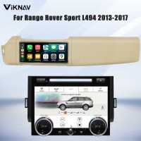 Viknav 12.3 inch Android Radio AC Panel For Land Rover Range Rover Sport L494 2013-2017 Wireless Carplay Android Auto Multimedia Player GPS Navigation Stereo Air Conditioning Touch Screen(Beige)