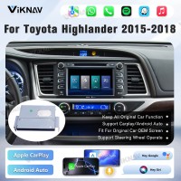 Viknav Linux Interface Box for Toyota Highlander 2015-2018 Wireless CarPlay Android Auto GPS Navigation Original Car Radio Screen