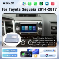Viknav Linux Interface Box for Toyota Sequoia 2014-2017 Wireless CarPlay Android Auto GPS Navigation Original Car Radio Screen