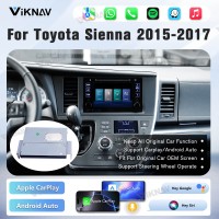 Viknav Linux Interface Box for Toyota Sienna 2015-2017 Wireless CarPlay Android Auto GPS Navigation Original Car Radio Screen