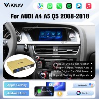 Viknav Linux Interface Box for AUDI A4 A5 Q5 2008-2018 Wireless CarPlay Decoder Android Auto GPS Navigatipn Original Car Radio Screen