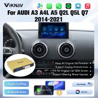 Viknav Linux Interface Box for AUDI A3 A4L A5 Q2L Q5L Q7 2014-2021 Wireless CarPlay Decoder Android Auto GPS Navigatipn Original Car Radio Screen