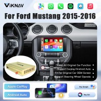 Viknav Linux Interface Decoder Box for Ford Mustang 2015 2016 Wireless CarPlay Android Auto GPS Navigation Original Car Radio Touch Screen