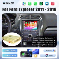 Viknav Linux Interface Decoder Box for Ford Explorer 2011 - 2016 Wireless CarPlay Android Auto GPS Navigation Original Car Radio Touch Screen
